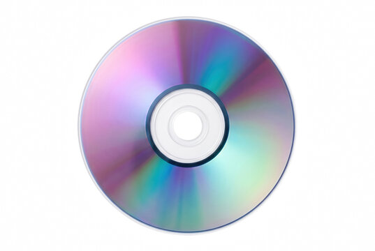 Iridescent Compact Disc with Rainbow Light Reflection