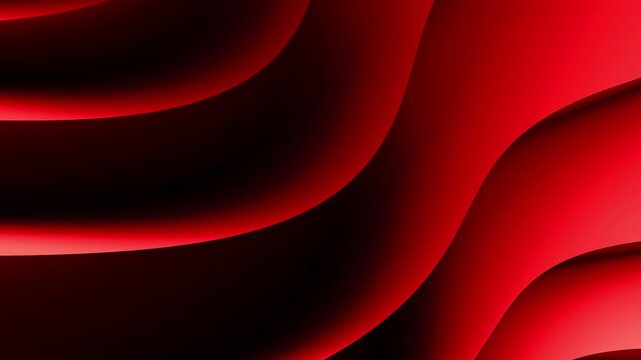 Bold red layered waves form a smooth abstract background with deep gradients and flowing curves, evoking energy, passion and modern style in 4K