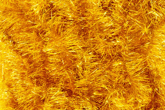 Golden tinsel full frame background