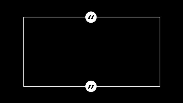 animated quotation marks with bouncing motion and dynamic line drawing loop graphic element.