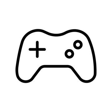 Game controller line icon, black outline gamepad on white background