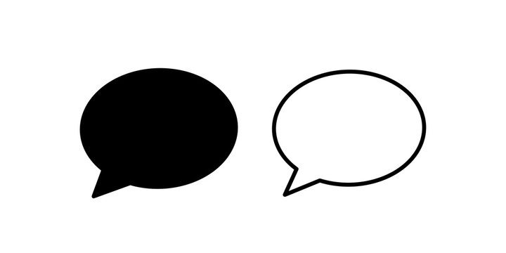 Speech bubble communication icons vector graphic set for chat messages and forums.