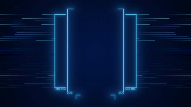 Digital control panel with brackets code fragments central hud