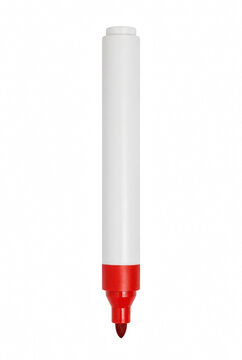 White Permanent Marker with Red Tip