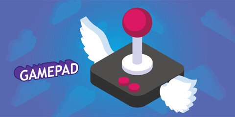 Gamepad isometric design icon. Vector web illustration. 3d colorful concept © Md. Farid Hossain
