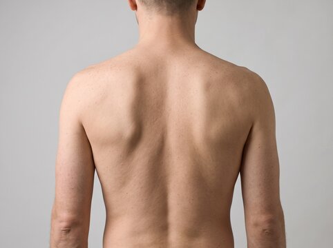 Medial Winged Scapula Visible on Posterior Shoulder in Adult Patient, Scapular Winging and Shoulder Blade Deformity