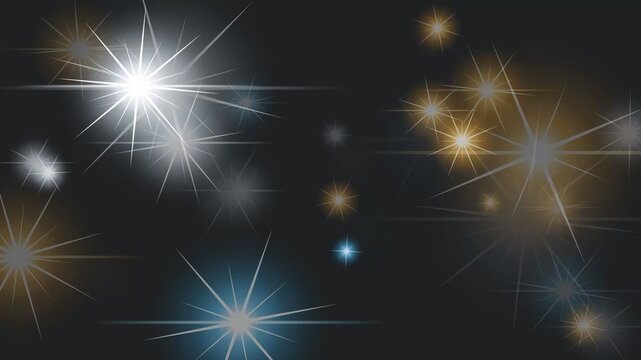 Glitzy paparazzi camera flashes strobe lights on black background. 4K Video