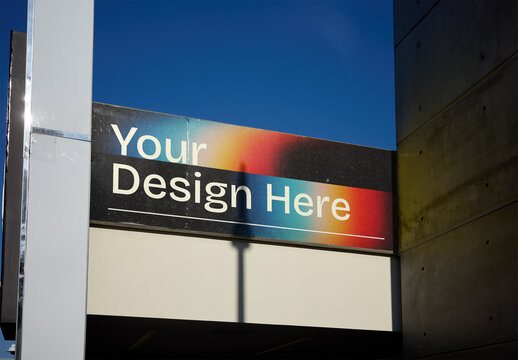 Mockup Of Customizable Billboard Sign On Los Angeles Building