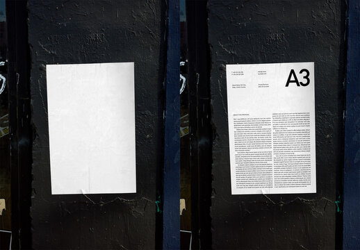Mockup Of a Customizable A3 Papers On Urban Wall