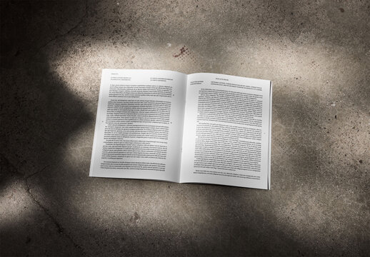 Mockup Of Customizable US Letter Magazine, Open Spread