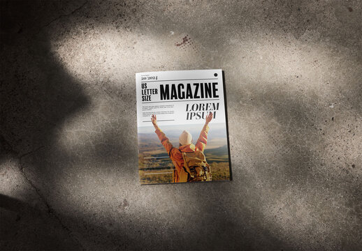 Mockup Of Customizable US Letter Size Magazine Cover