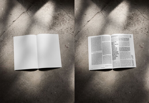 Mockup Of Customizable A4 Magazine, Top View