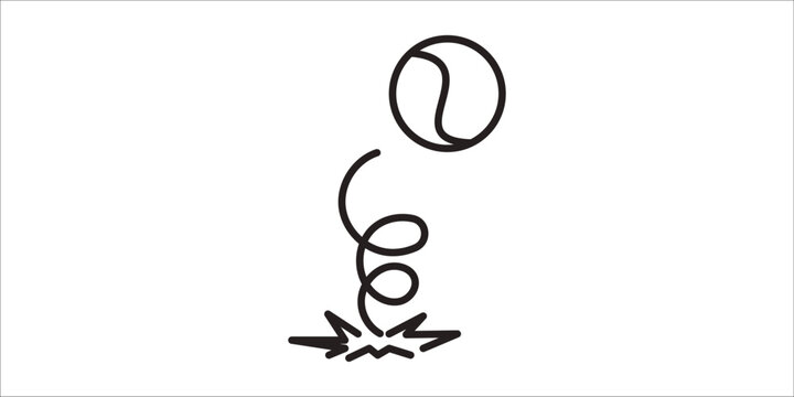 Line bounce jump tennis ball with spring effect