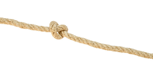 isolated natural hemp rope with knot © agrus