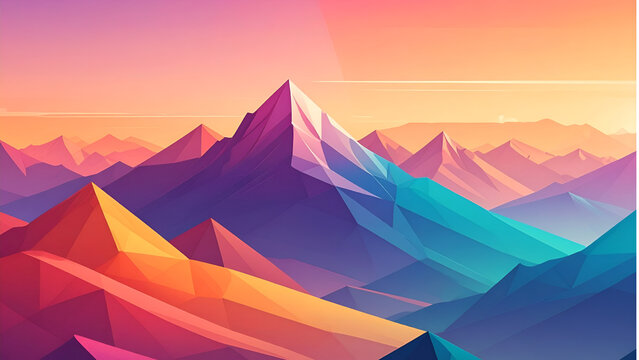 abstract colorful background with mountains