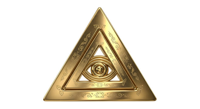 Holy Trinity Symbol Polished 3D Object Isolated on White. High quality photo