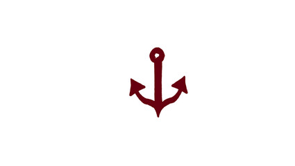 Maroon anchor icon featuring anchor icon, anchor, nautical, maritime, symbol, marine, graphic icon, minimal, red brown, design, presented as a clean high-quality commercial stock visual with strong de © Ahmad