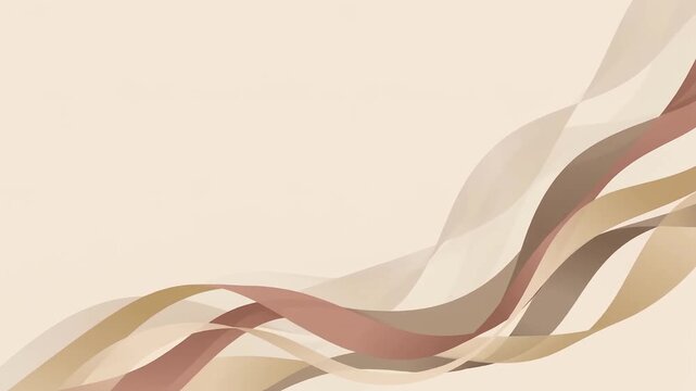 Warm neutral waves flow gently across a soft beige background, creating a minimalist abstract composition with natural colors and elegant movement.