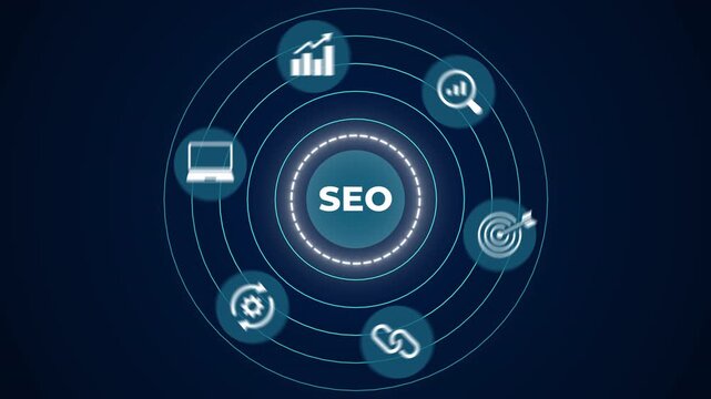 Glowing neon SEO with top search engine