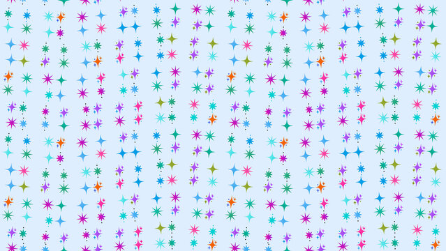 Sparkling star and dot pattern on light blue background