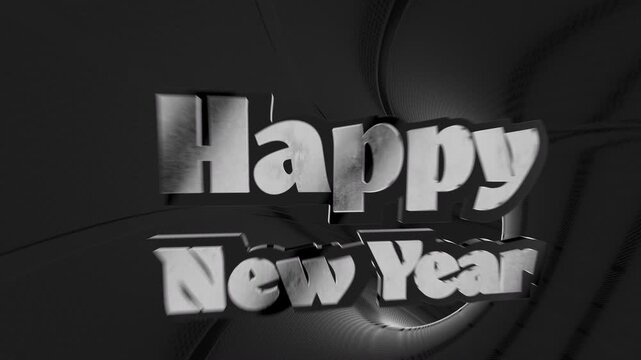 Happy New Year 2027 Chrome Tunnel Loop Animation