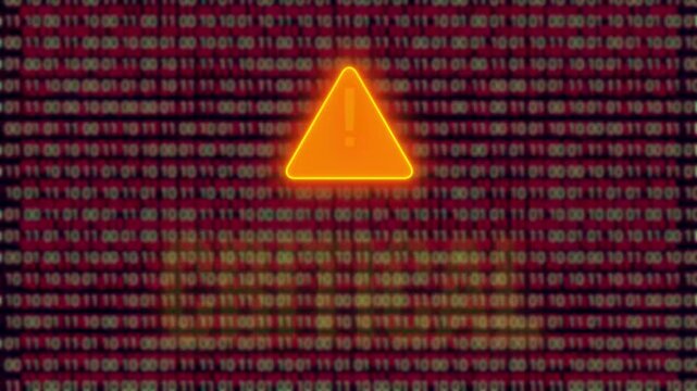 Vintage CRITICAL Text Flickering Over Changing Binary Code Background