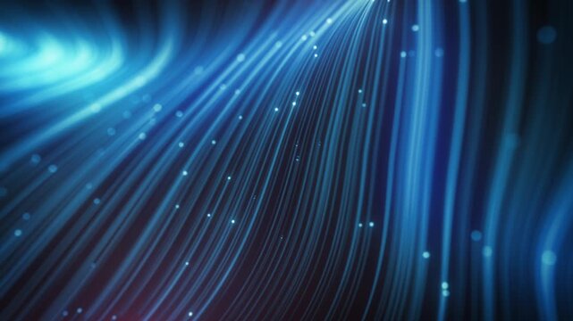 Swirl Light Particles Digital Animation
Abstract technology background with curved light fiber lines flowing and swirling