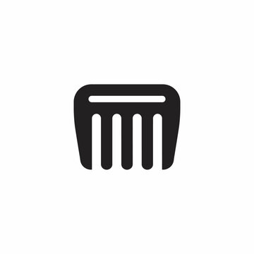 Hair Comb Vector Icon Wide Tooth Pick Haircare Tool Afro Hairdressing Barber Salon Symbol