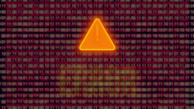 Vintage ERROR Text Flickering Over Changing Binary Code Background