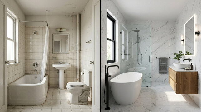 Bathroom Renovation Before and After: Old vs. Modern Luxury Makeover