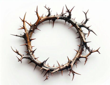 Crown of thorns isolated on white background easter symbol