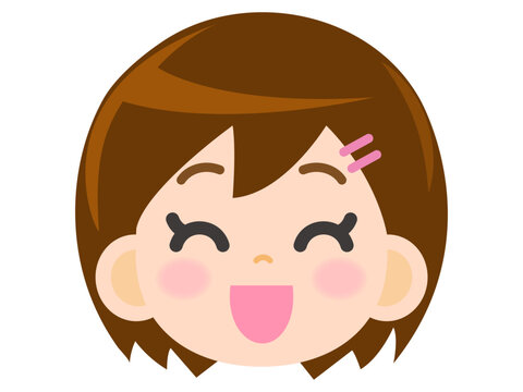 女の子のベクター顏アイコンイラスト素材3