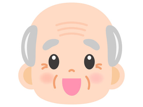 おじいちゃんのベクター顏アイコンイラスト素材