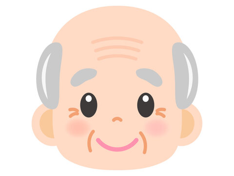 おじいちゃんのベクター顏アイコンイラスト素材2