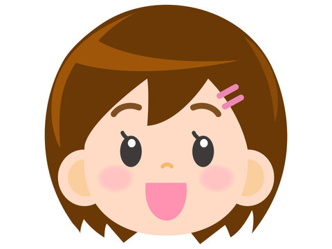 女の子のベクター顏アイコンイラスト素材