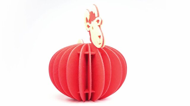 A cute non-woven fabric sheep lantern as a mascot decoration for the Year of the Sheep
