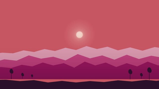 vector illustration of a silhouette landscape