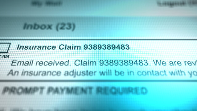  A Generic Email in Inbox Depicting Insurance Claim Adjuster Information