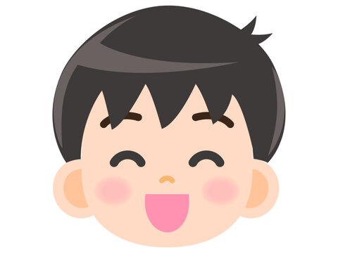 男の子のベクター顏アイコンイラスト素材3