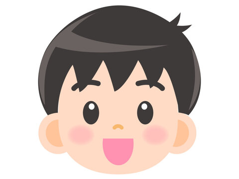男の子のベクター顏アイコンイラスト素材