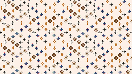 Seamless pattern with fleur de lis and starburst motifs © arumana