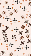 Seamless pattern with floral and cross motifs © arumana