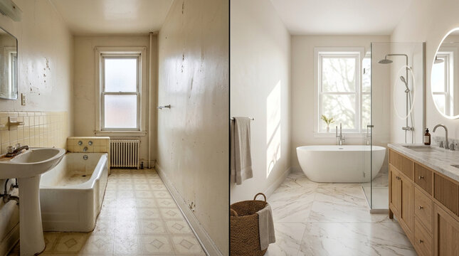 Bathroom renovation before and after