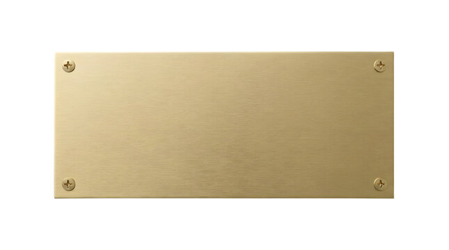 A blank brass nameplate for inscription, signifying recognition or identification.