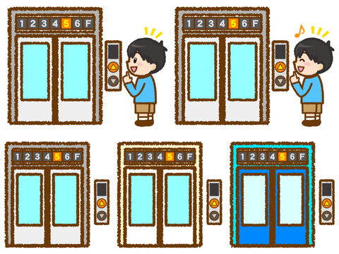 エレベーターのベクターイラスト素材セット5