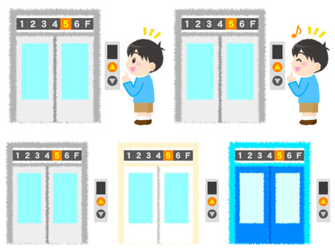 エレベーターのベクターイラスト素材セット4