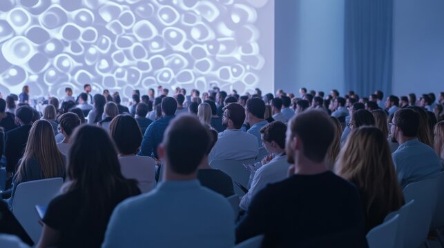 Audience Attending a Professional Business Conference Presentation