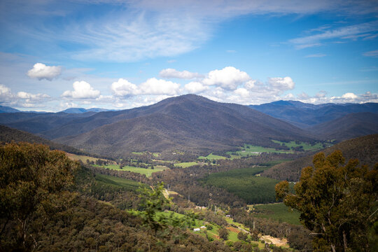 Scenic Mountain Landscape View With Rolling Hills
