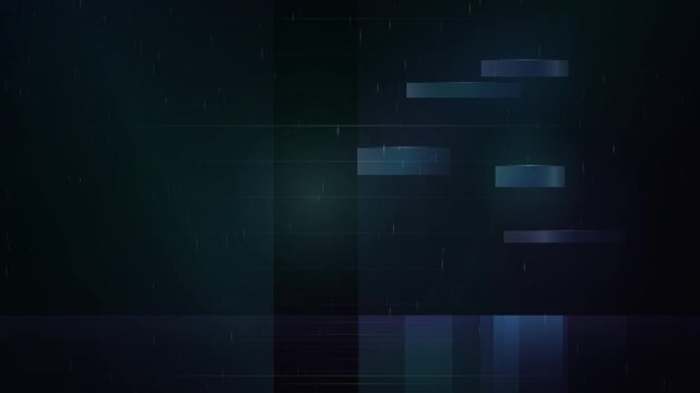 Dark, moody urban night scene with faint reflections and glowing rectangular light shapes forming a seamless loop.