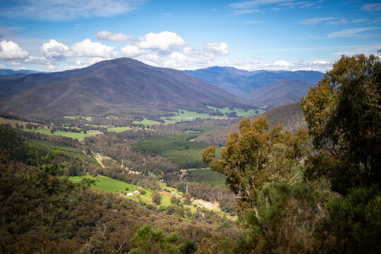 Scenic Mountain Landscape Under Clear Blue Sky